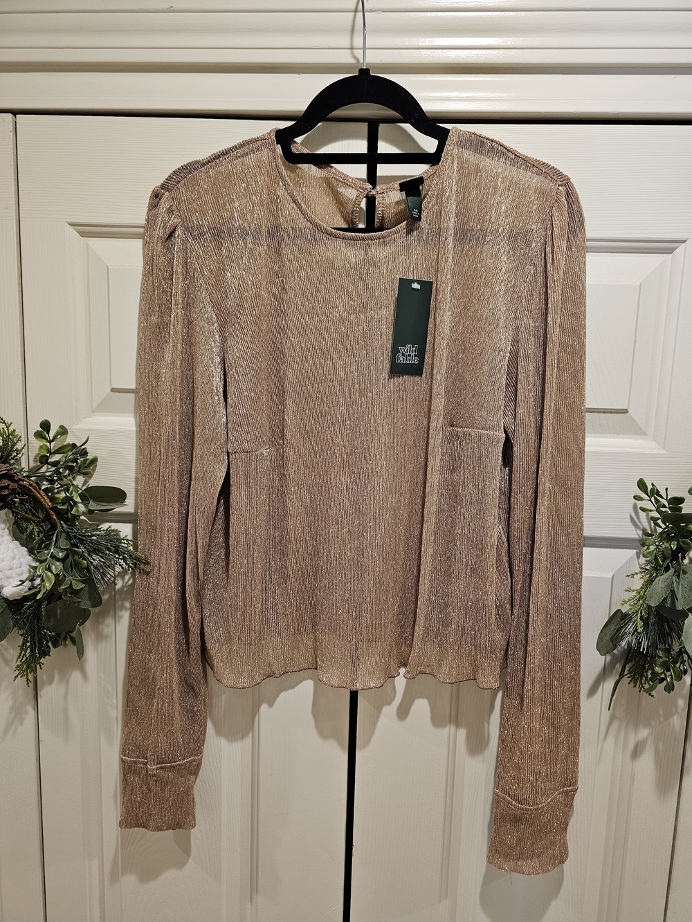 Target Shimmery Bronze Long-Sleeve Top